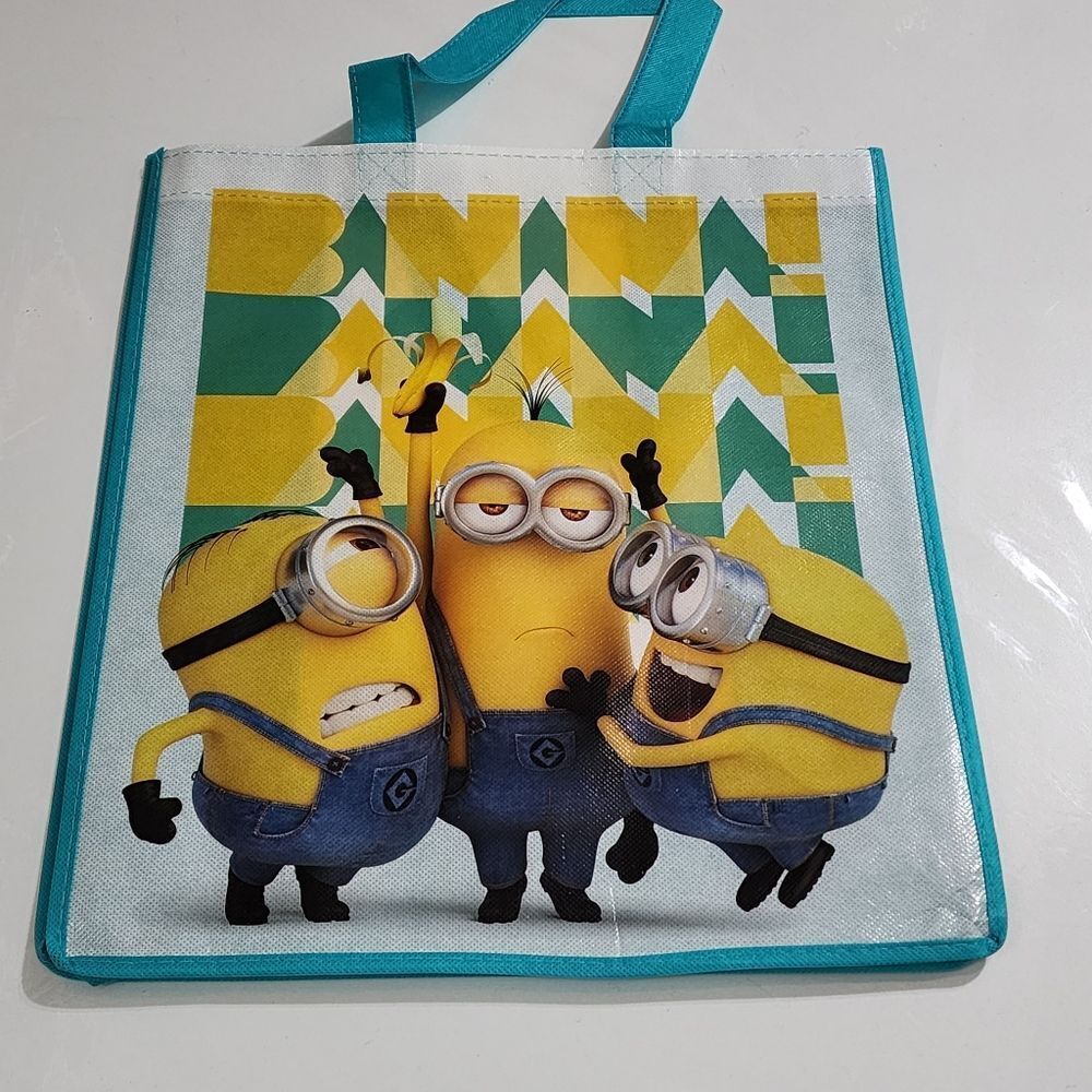 Despicable Me Teal & Yellow Minions Tote Halloween Trick or Treat Bag NEW